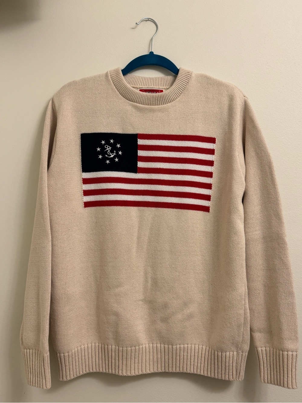 Kiel James Patrick American Yacht Flag Sweater in Cream S - Picture 11 of 14